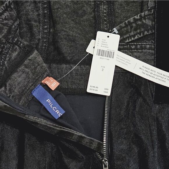 Anthropologie Denim Tulle Midi Dress In Black Size 2 NWT - Picture 10 of 14